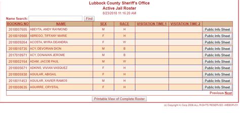 Potter County Jail Information. . Active jail roster lubbock